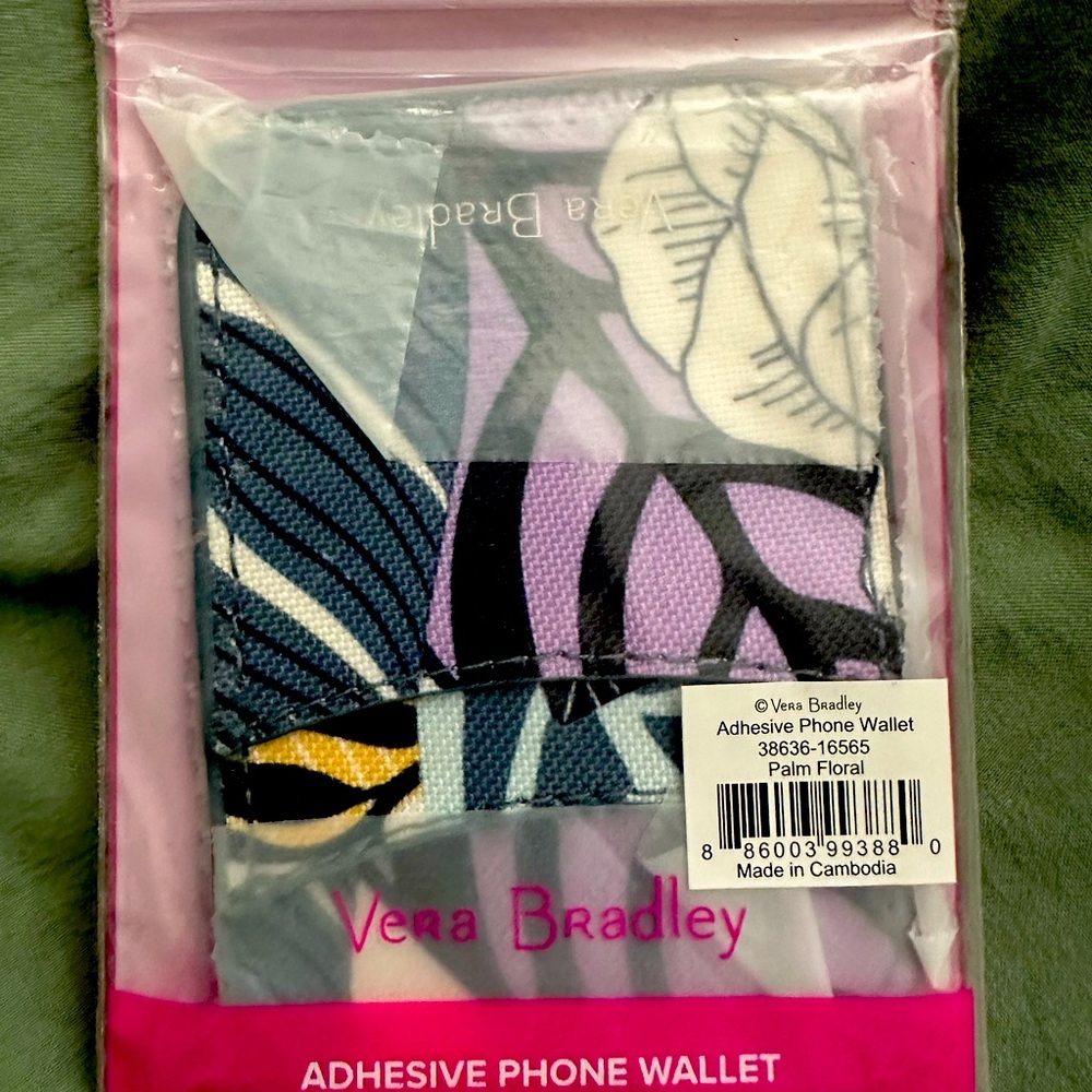 Vera Bradley Adhesive Phone Wallet  (Palm Floral)